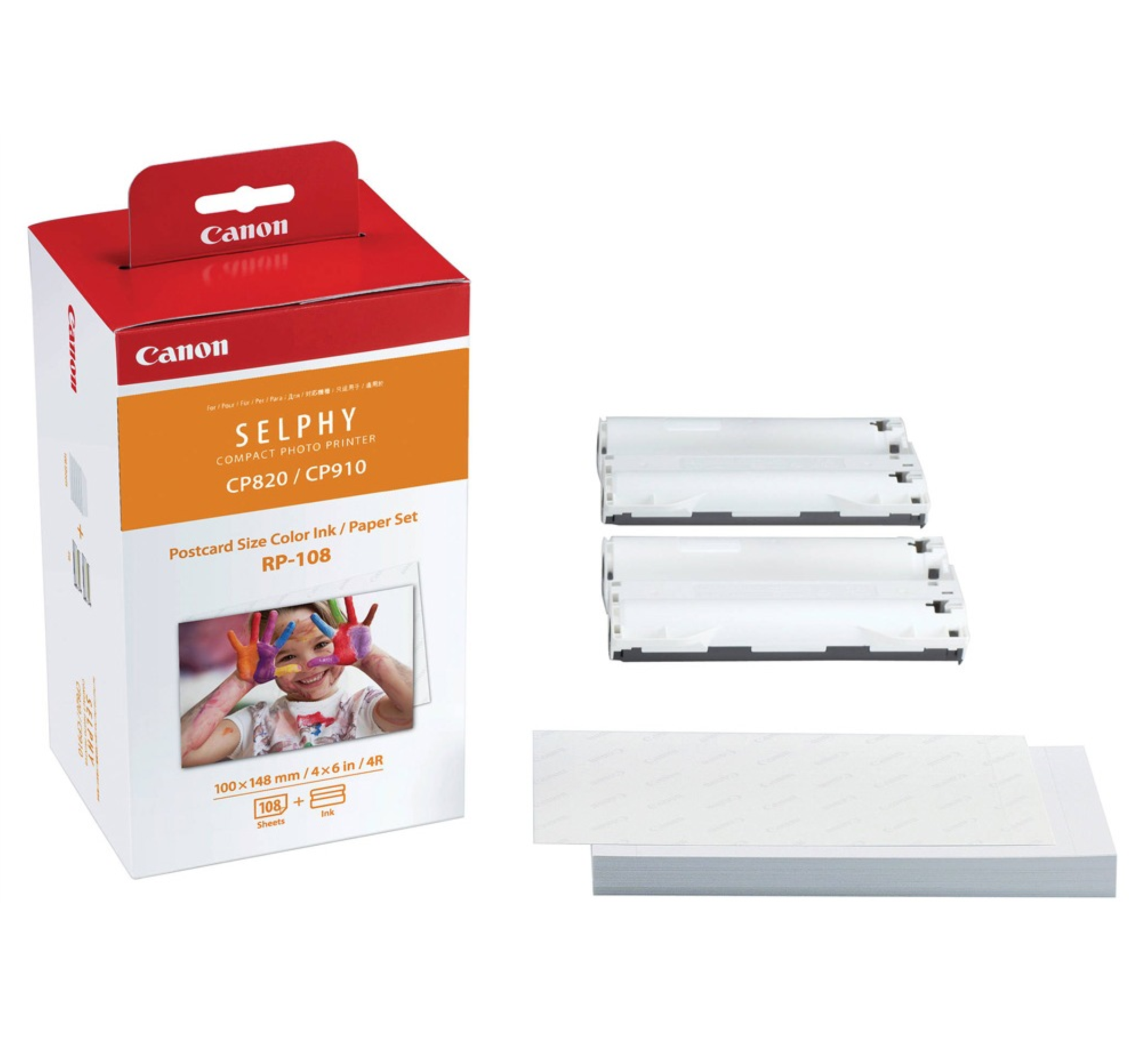 108 листов бумаги формата 10х15 + два сменных картриджа для фото принтеров Canon SELPHY